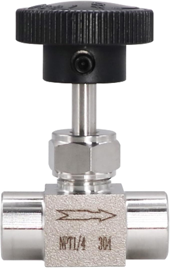 1/4 NPT Control Needle Valve, Female Thread Flow Control Valve for Gauge and Instrumented System 1 PC