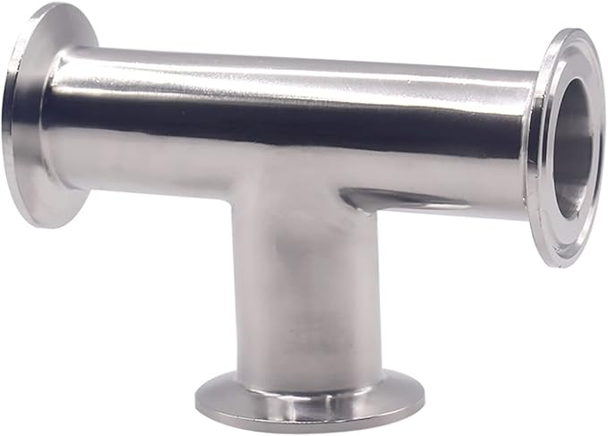 DERNORD 2 Pack Clamp Tee 3 Way Stainless Steel 304 Sanitary Fitting Fits 1.5" Tri-clamp, 38mm Pipe OD