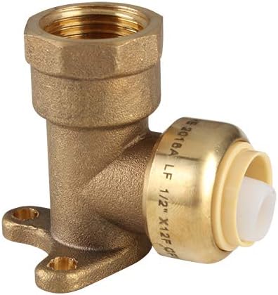 (Pack of 2) EFIELD 3/4" Push-fit x 1/2" Female NPT Drop-ear Elbows with 1 Disconnection Tool Clip NSF ANSI61,(PF074-2PCS)