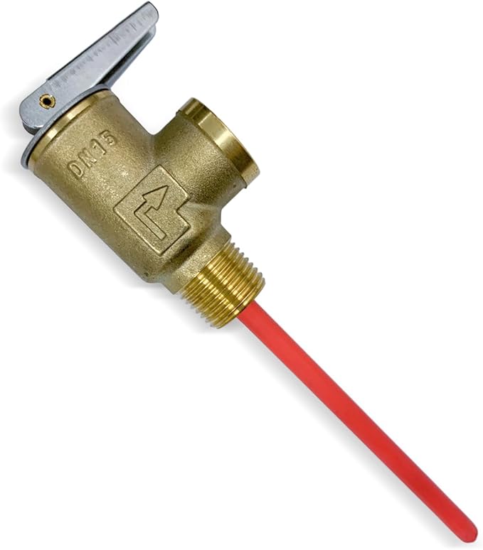 Upgrade 1/2" NPT Thread 210°F 150 PSI Temperature Pressure Relief Valve for Atwood/Dometic RV Water Heaters, Thickened Brass Safety Valve for Hot Water Heaters and Tanks with Extended Probe