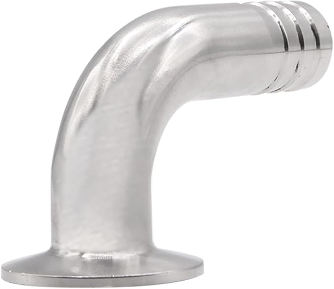 DERNORD Sanitary Hose Barb Pipe Fitting 1.5" Tri Clamp (50.5MM Ferrule) 90 Degree Elbow (Tube OD: 3/8"/10MM (1.5 Tri-clamp))