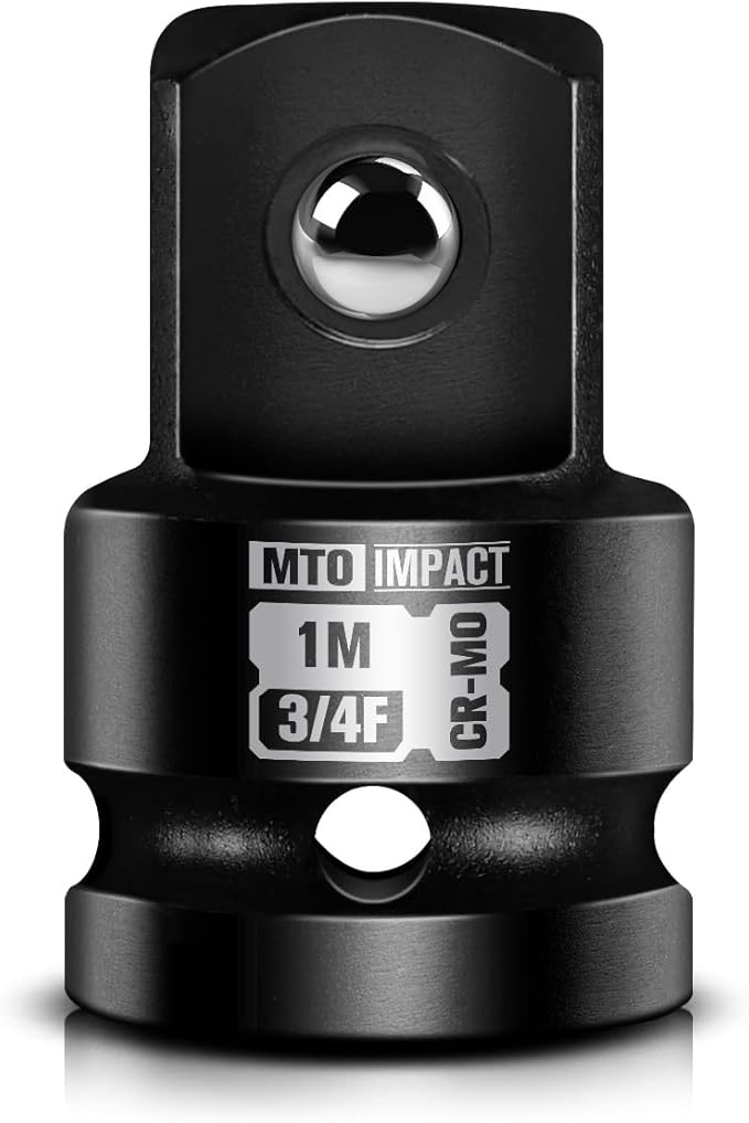 MTO 3/4" Female to 1" Male Impact Socket Adapter, 3/4-Inch Impact Socket Adapter, Chrome Molybdenum Alloy Steel