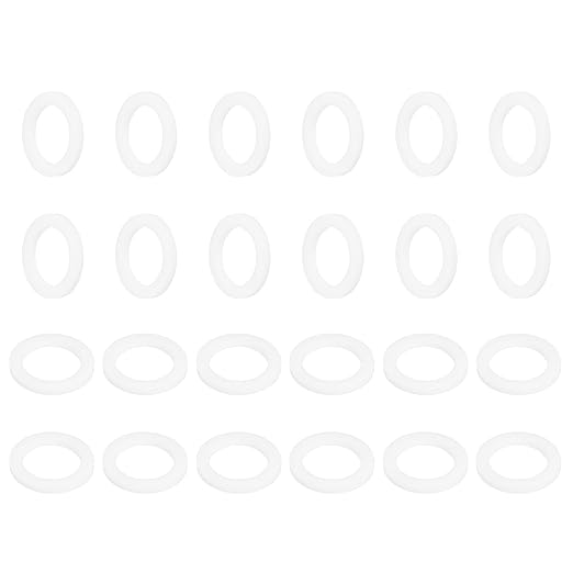 MECCANIXITY PTFE Flat Washers, 24Pack 22mm OD 15mm ID 2mm Thick Sealing Spacer Gasket Ring for Faucet Pipe Hose Bolt Machinery, White