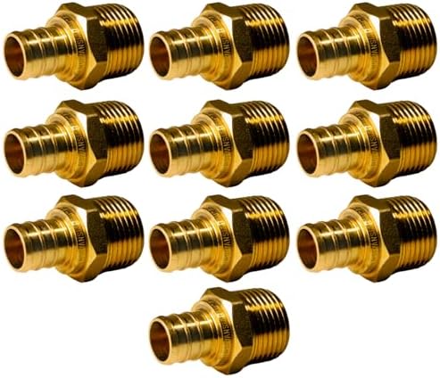10 Pack XFITTING 3/4 inch Pex x 3/4 inch Male NPT Adapter, 3/4 Pex Male