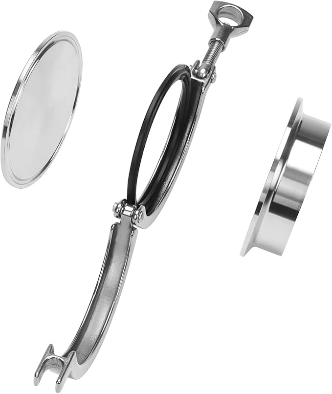 DERNORD 3" Sanitary Pipe Fittings Set, Stainless Steel End Cap + Weld Ferrule + Tri Clamp + FKM Gasket