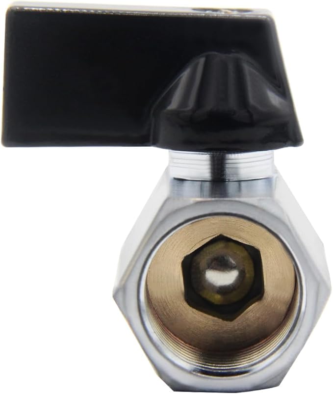 Brass Mini Ball Valve 1/2" NPT Female x Male Thread Shut Off Valve Chrome Plated 2PCS