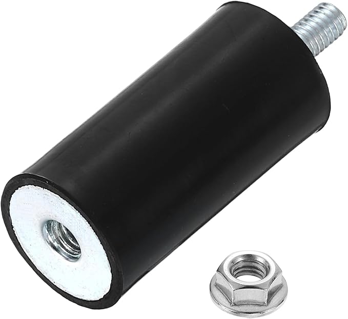 uxcell M4 Rubber Mounts, 1Pcs 14x29mm(DxH) Rubber Cylindrical Anti Vibration Isolator Shock Absorber with Lock Nut for Car Bobbin Generator Air Compressors
