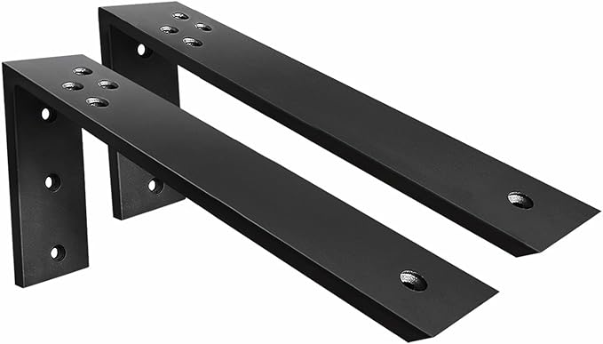 WINKER Countertop Support Brackets 3 Pack L Bracket 16" x 6" x 2.5" Heavy Duty 3/8" Thick Steel Corbels L Shape Bracket for Wood Shelf/Quartz/Granite/Concrete Countertops