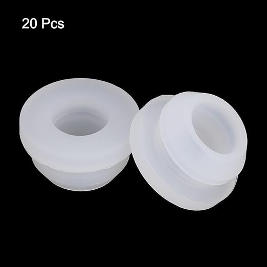 MECCANIXITY 20Pcs Snap Rubber Grommet Plug Mount Dia 8.5mm ID 6mm Narrow Groove Width 2mm Seal Anti-Scratch for Electrical Box Cable Pipes Transparent