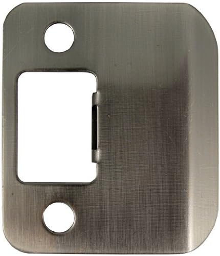 Round Corner Extended Lip Strike Plate, 2-1/4" x 1-1/2", (2" Overall Length), Antique Nickel by Stone Harbor Hardware