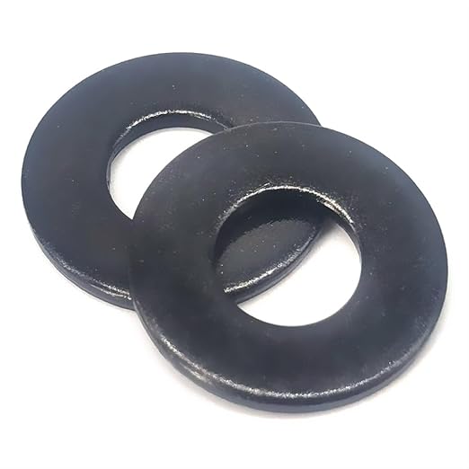 50 Pcs 1/4" Stainless Steel Washers, 18-8 (304) Stainless Steel Flat Washers for Bolts and Screws, Black Oxidized