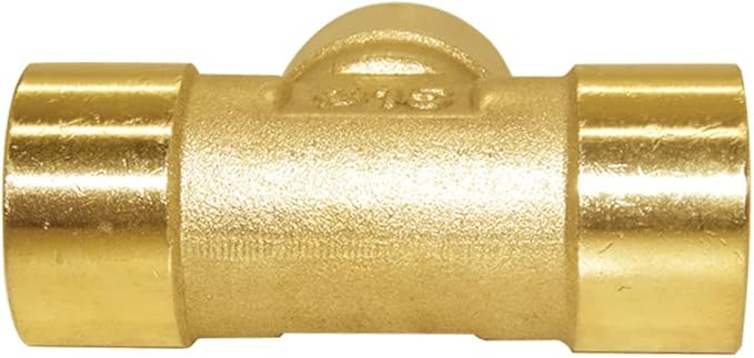 Joywayus Brass Pipe Fitting Barstock Tee 3 Way NPT 1/2" x 1/2" x 1/2" Hose Fitting (Pack of 2)