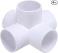 4Pcs 1/2" Elbow PVC Fitting, SCH40 5-Way Cross Furniture Grade PVC Pipe Fitting, DIY Corner Elbow Connector for Building Furniture, Greenhouse Frame Connection, Socket x Socket