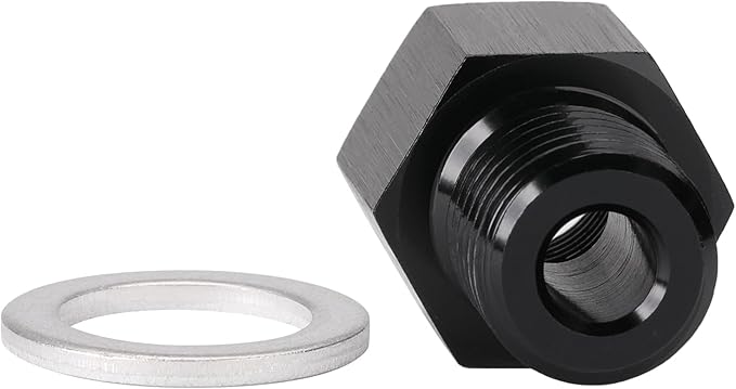 M12x1.25 Male Metric to 1/8 NPT Female Oil Pressure Sensor Adapter Fitting Reducing Bushing Aluminum Black