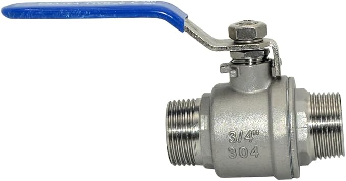 1Pcs Ball Valve, Heavy Duty Male NPT X Male NPT Thread with Long Handle Switch, Stainless Steel NPT Full Port Forged 1" Ball Valve for Water Oil and Gas, 1000 WOG (3/4'')