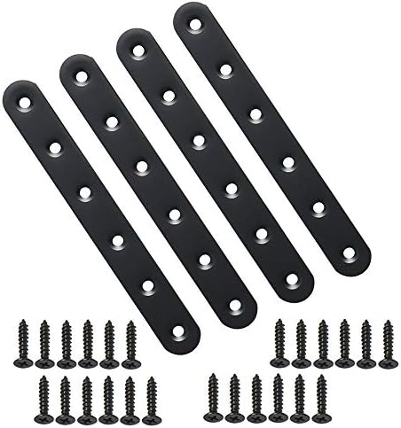 Alise Flat Bracket ,6-1/5in Black Mending Plate Flat Brace for Wood Shelves