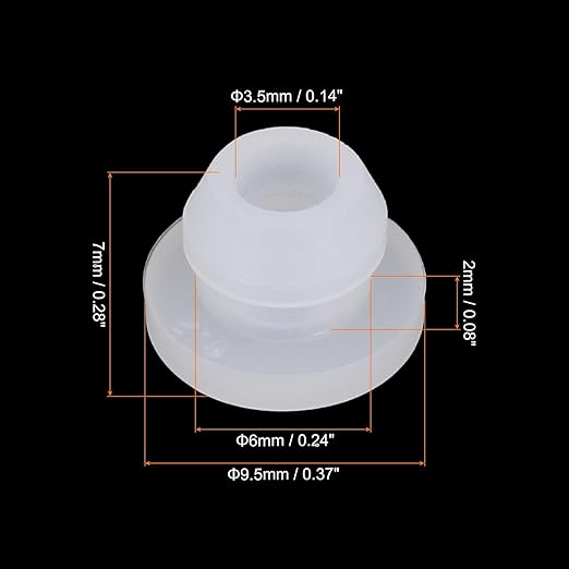 MECCANIXITY 20Pcs Snap Rubber Grommet Plug Mount Dia 6mm ID 3.5mm Narrow Groove Width 2mm Seal Anti-Scratch for Electrical Box Cable Pipes Transparent
