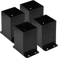 4x4 Post Base 4Pcs Wood Fence Post Bracket Anchor Base Brackets Deck Post Base for Pergola Railing Mailbox Deck (Inner Size 3.6x3.6)