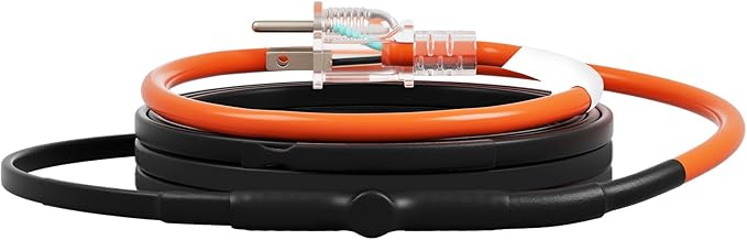 VEVOR Self-Regulating Pipe Heating Cable, 9FT 5W/FT Heat Tape for Pipes Freeze Protection, Water Pipe Heat Cable with Built-in Thermostat Protects PVC Hose, Metal and Plastic Pipe from Freezing
