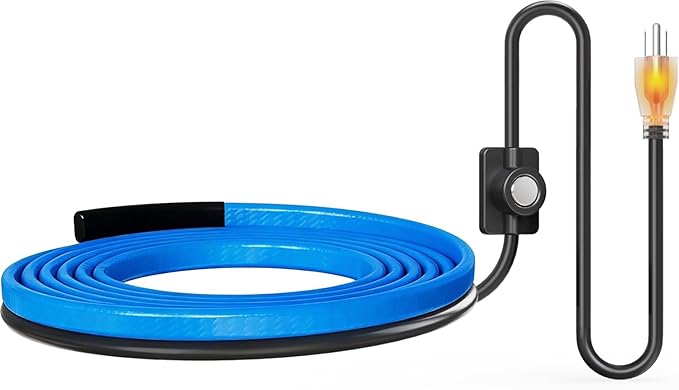 Heat Tape for Water Pipes, Energy-Saving Pipe Heating Cable, Prevents Freezing, Works at -22℉, 6FT Blue, UL ETL Listed 120V