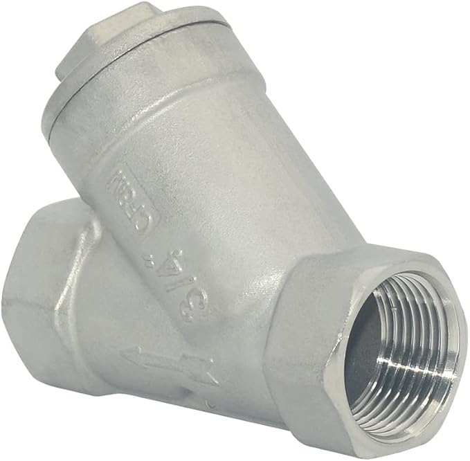 Strainer Mesh Filter Valve,800WOG Y-Spring NPT Female Check Valve,Stainless Steel SS316 CF8M (3/4")