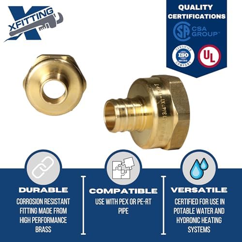 2 Pack XFITTING 3/4 inch Pex x 1 inch Female NPT Adapter Pex FNPT