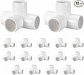12Pcs 3/4" Elbow PVC Fitting, SCH40 4-Way Tee Furniture Grade PVC Pipe Fitting, DIY Corner Elbow Connector for Building Furniture, Greenhouse Frame Connection, Socket x Socket