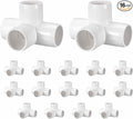16Pcs 3/4" Elbow PVC Fitting, SCH40 4-Way Tee Furniture Grade PVC Pipe Fitting, DIY Corner Elbow Connector for Building Furniture, Greenhouse Frame Connection, Socket x Socket