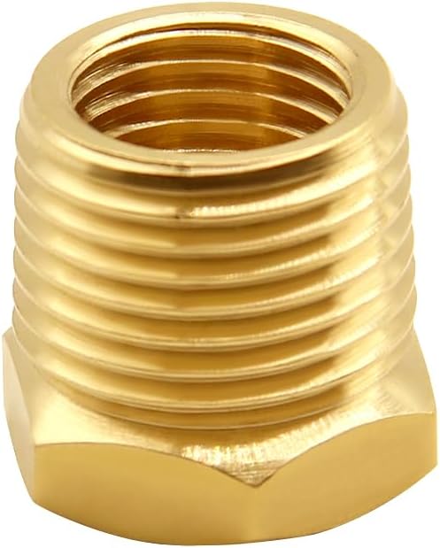 4PCS Brass Reducer Bushing, 1/2" NPT Male to 3/8" NPT Female Thread, Hex Reducing Convert Adapter Pipe Fitting Connector for Water/Oil/Gas