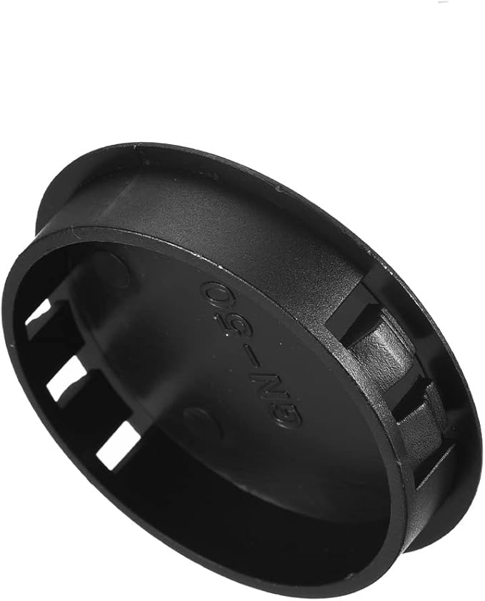 uxcell 1-61/64" Plastic Hole Plugs, 36Pcs Flush Type Panel Round Snap in Fastener Knockout Locking Plugs for Furniture Insert End Caps Panels, Black