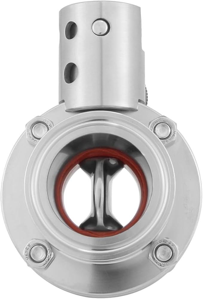 Sanitary Butterfly Valve Tri Clamp Valve with Handle 2" Tri Clamp Clover 2" Tube OD 304 Stainless Steel (pack of 2)