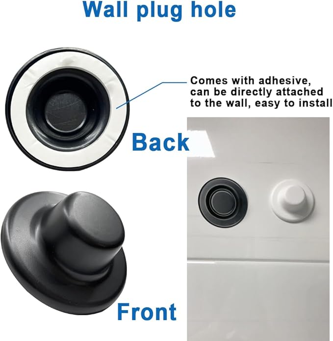 2Pcs 3"Pipe Wall Hole Covers,Water Pipe Cover Escutcheon Caps Plumbing Caps,Self-Adhesive Plugs Round Shower Pipe Caps for Concealing Wall Bathroom Faucet Toilet Air Conditioner Holes Decoration,Black