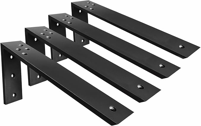 Countertop Support Brackets 4 Pack L Bracket Countertop Brackets 20" x 8" x 2.5" Heavy Duty 3/8" Thick Shelf Brackets Metal Corbels L Shape Bracket for Wood Shelf/Quartz/Granite/Concret Countertops