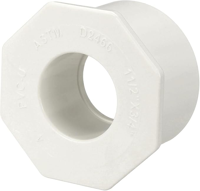 1Pcs 3"x1 1/2" PVC Reducer Bushing Fitting, SCH40 (Spigot x Socket) Furniture Grade PVC Pipe Fitting, Reducer Bush Adapter for Home Sewer Plumbing, Industrial, Pipe Connection