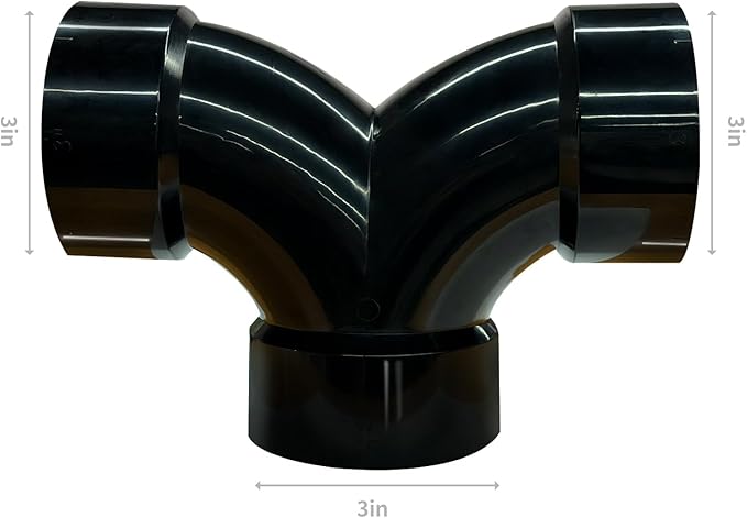 Lesso 3''Double Degree 90 ELBOW ABS pipe fittings Black, 3 Inch