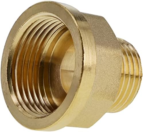 2 Pack Brass Pipe Fittings, 1/2" to 3/4" Pipe Reducer Adapter Coupler, 1/2" NPT Male Pipe x 3/4" NPT Female Pipe Fitting