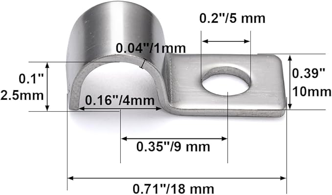 One-Hole Mini Unilateral Pipe Clamps, Conduit Fitting Clips Saddle Clamps for Wire Tidy & Small Pipe | OD 1/8" | 30 Pcs