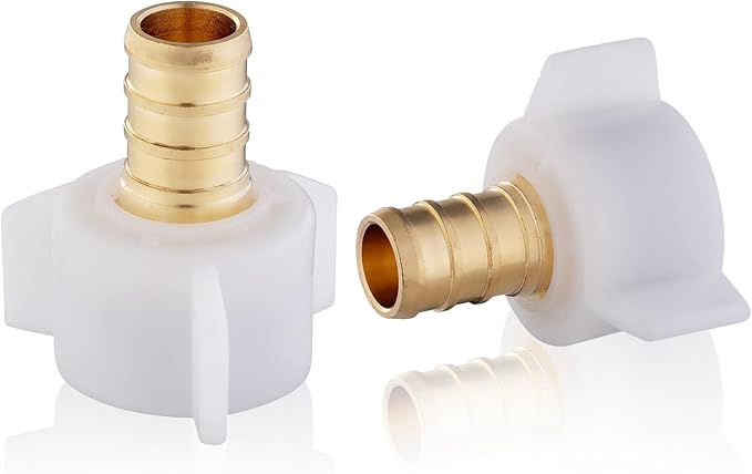 2-Pack HeSun PEX Fittings, 3/4" Pex x 3/4" Female NPT Swivel Adapter, Brass Crimp Fitting for ASTM F1807(PEX1807203)