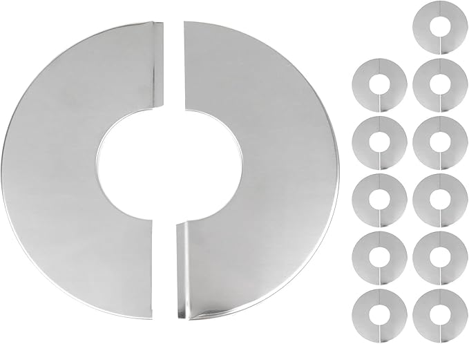 Wall Split Flange, Stainless Steel Round Escutcheon Plate for 2"/51mm Diameter Pipe, Pack of 12