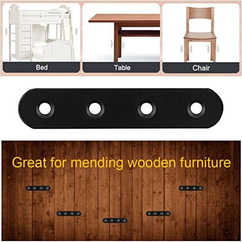 8 Pcs Black Flat Bracket 4 Inch Stainless Steel Straight Braces, Mending Plates Repair Fixing Brackets Heavy Duty Straight Repair Joining Plates with Screws