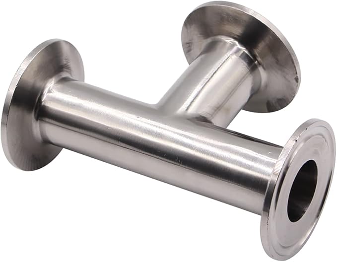 DERNORD 2 Pack Clamp Tee 3 Way Stainless Steel 304 with 6 Silicone Gaskets Fits 1.5" Tri Clamp, 25mm Pipe OD Sanitary Fittings(1 inch)