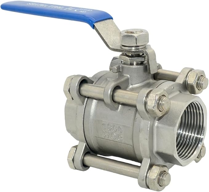 Ball Valve NPT Thread - Stainless Steel 304 Female 3-Piece Full Port(1-1/4'')