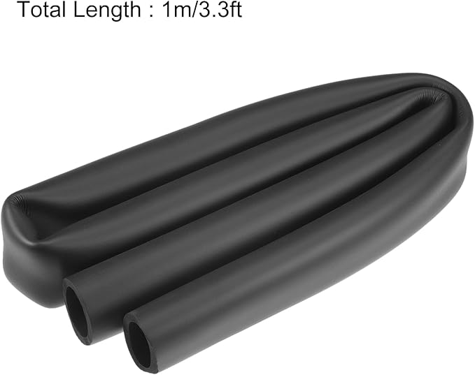 uxcell Foam Tubing for Handle Grip Support, Pipe Insulation Outside Pipe Lagging, 32mm(1 1/4") ID 44mm OD 1m Black