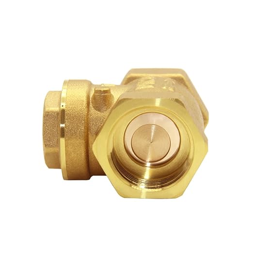 Joywayus 1/2” Female Thread Brass Horizontal Check Valve DN15 One-Way Non-return Swing Check Valve Prevent Water Backflow