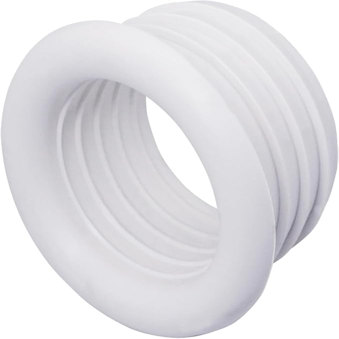 (Pack of 1) White Rubber Sleeve for Drain Pipe, 1.57" x 1.26" (40 x 32 mm) Pipe Connector, Adaptor, and Reducer
