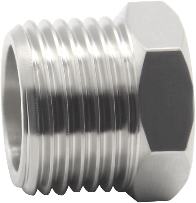 Nickel Plated Brass Reducer Faucet Adapter G 1/2 Male to 3/8 Female Compression Pipe Fitting Water Supply Line Adapter with Gaskets for Kitchen Bathroom Plumbing Pipe Connector (Pack of 4)