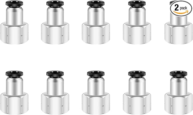 1/2 Female Npt Push to Connect Fittings,CEKER 5/16 Od x 1/2" NPT Female Thread Air Fittings 5/16 Quick Connect Air Lines Fittings Pneumatic Tubing Fitting Push in Connector 2Packs