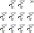 (Pack of 10) EFIELD Multi-Turn Angle Stop Valve 1/2" Nominal (5/8" OD) Compression x 3/8" OD, LF Brass Chrome Plate,(VALVE362-10PCS)