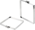 uxcell 2Pcs 304 Stainless Steel Rectangular Hose Clamp, Adjustable 4.3 x 4.1 Inch Square Worm Gear Duct Pipe Tube Clamps for Ducting Bracket Cable Tray Bridge Project Systems, Silver