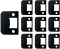 QCAA Solid Brass Extended Lip Strike, 1-3/4''X2-1/4", Matte Black, 10 Pack, Made in Taiwan